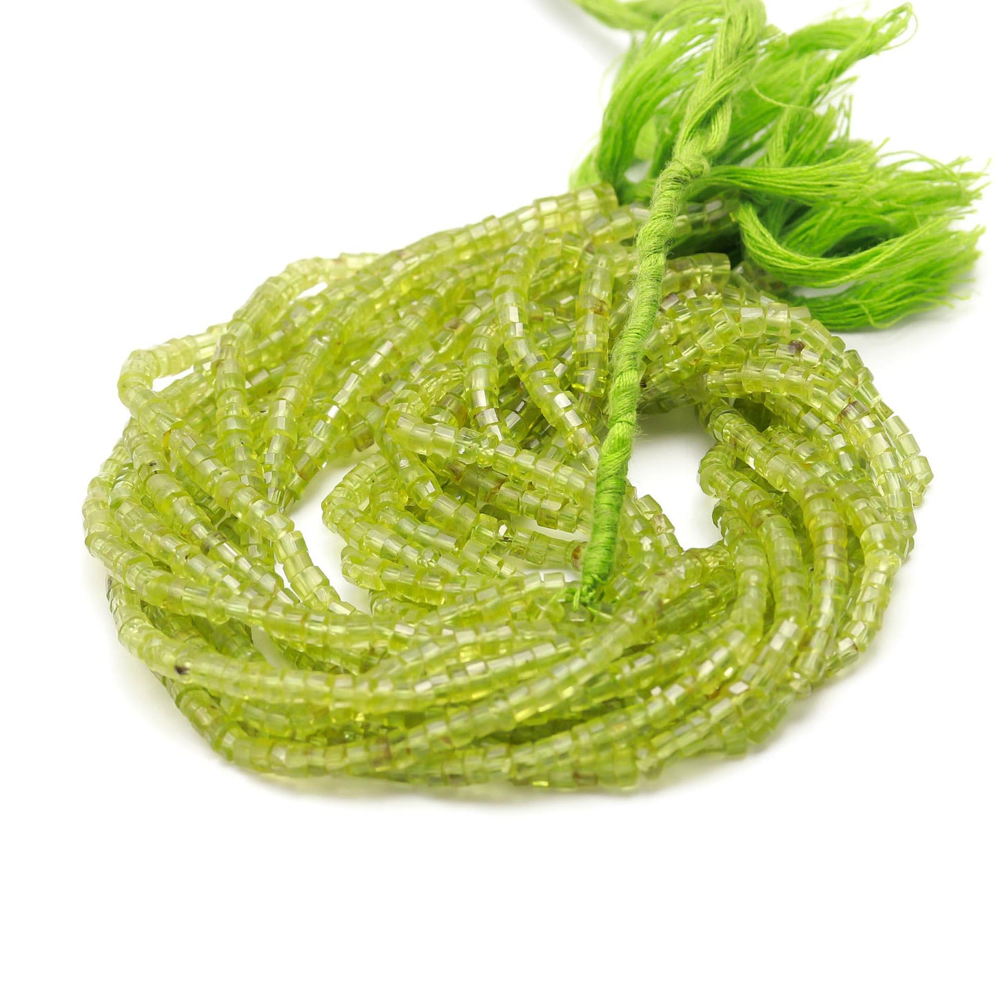 Natural Peridot Heishi Washer Beads Peridot Faceted Washer Beads AAA Quality 13 Inch Heishi Washer Beads Wholesale Price Peridot Beads Sale