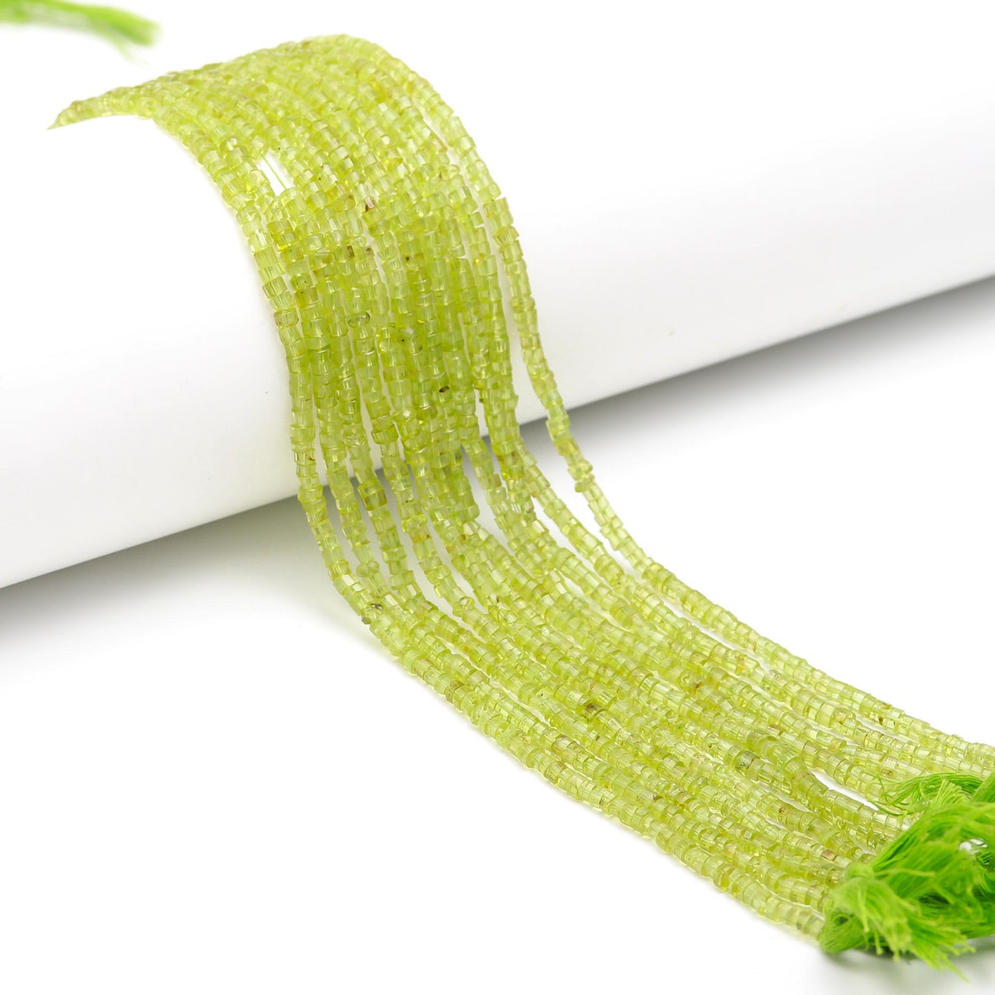 Natural Peridot Heishi Washer Beads Peridot Faceted Washer Beads AAA Quality 13 Inch Heishi Washer Beads Wholesale Price Peridot Beads Sale