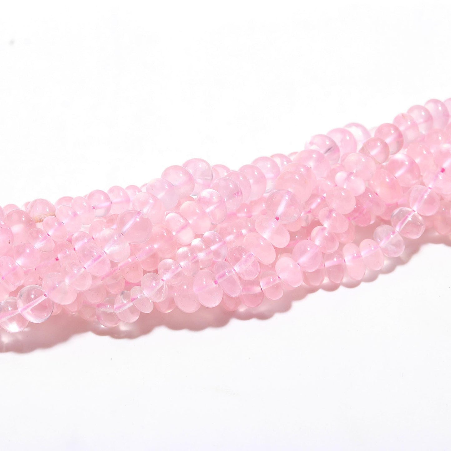 Rose Quartz Smooth Rondelle Natural Rose Quartz 4-5 MM 5-6 MM Rose Quartz Smooth Rondelle Beads for Handmade Jewelry Making Craft & Supplies