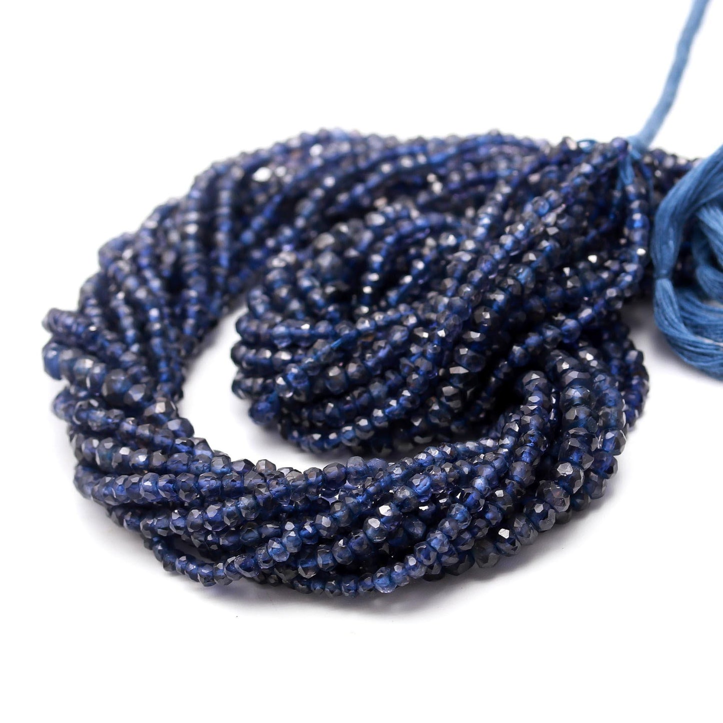 Iolite Faceted Rondelle Beads Faceted Iolite Rondelle Beads 3-4 MM Natural Iolite Bead for Designer Jewelry Making Craft Necklace & Bracelet