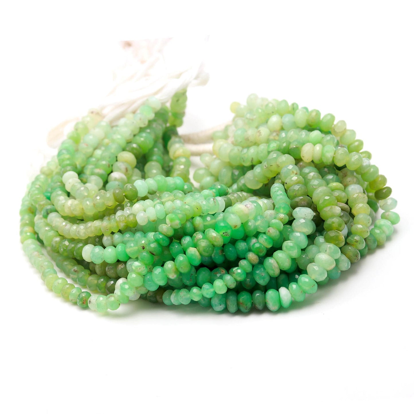 AAA Natural Chrysoprase Faceted Rondellle Beads, Natural Chrysopras Rondelle Beads, Shaded Chrysoprase Rondell Faceted Beads Jewelry Making