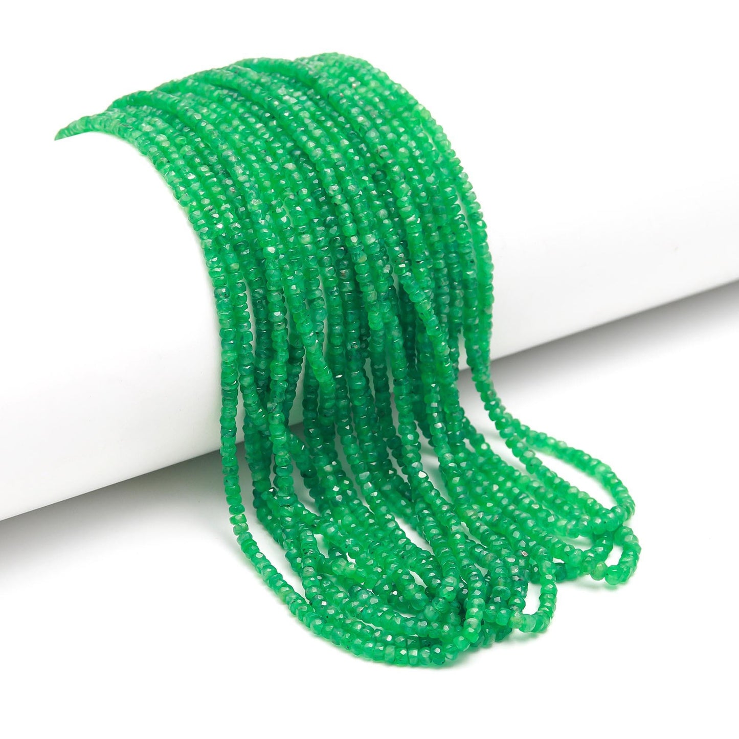Excellent Natural Zambia Emerald Faceted Rondelle Beads 3-4 MM Precious Emerald Rondelle Bead 16" for Handmade Designer Jewelry Making Craft