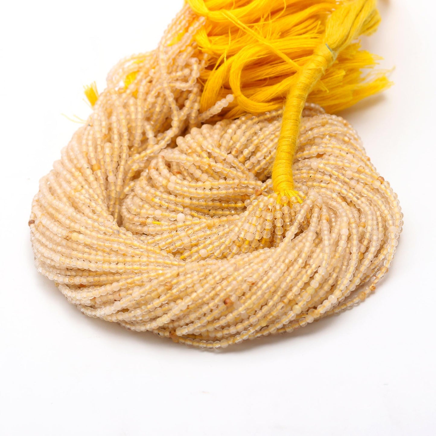5 Strands Golden Rutile Faceted Rondelle Beads 2-2.5 MM Natural Yellow Rutile Rondelle Beads 13" Strand Beads for Jewelry Making