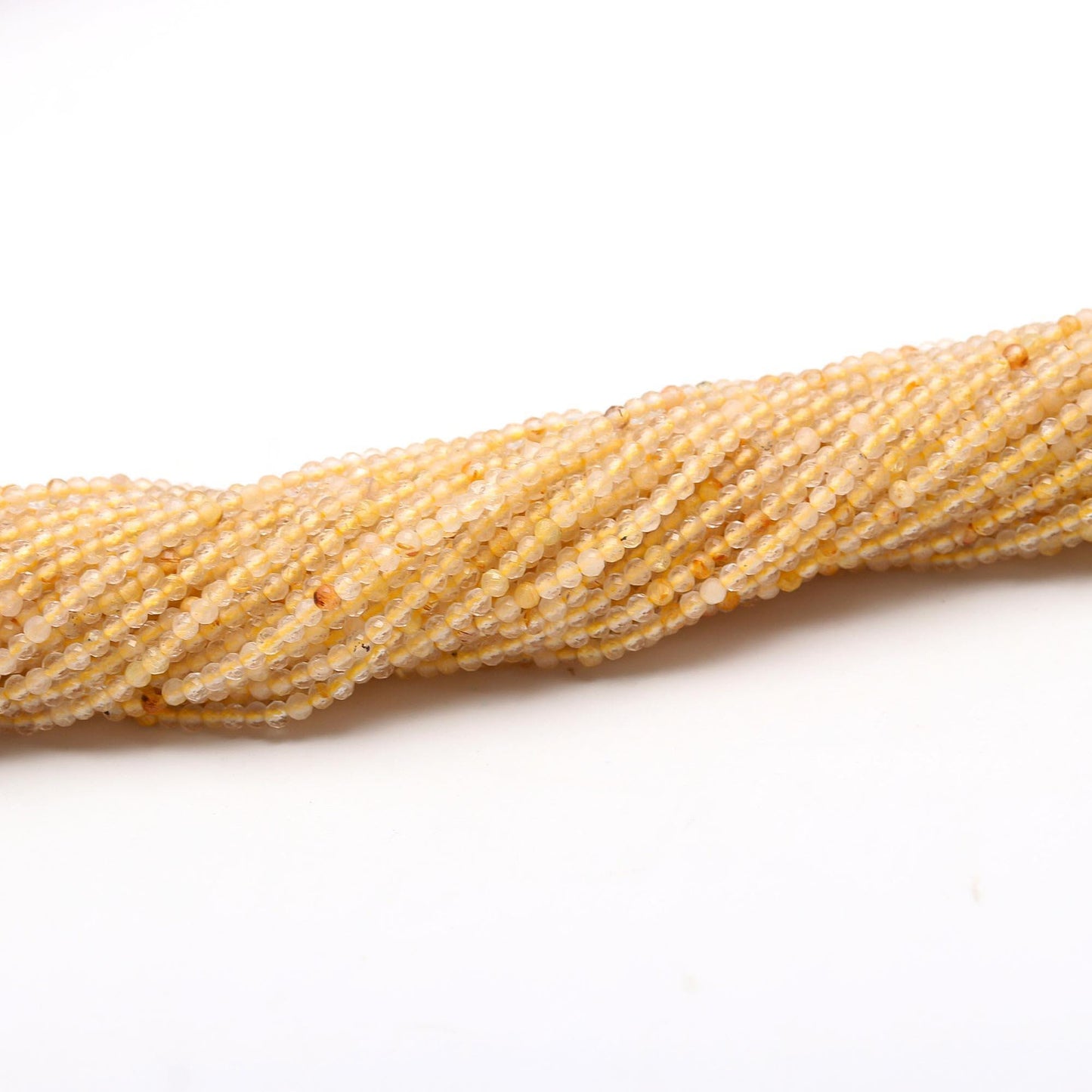 5 Strands Golden Rutile Faceted Rondelle Beads 2-2.5 MM Natural Yellow Rutile Rondelle Beads 13" Strand Beads for Jewelry Making