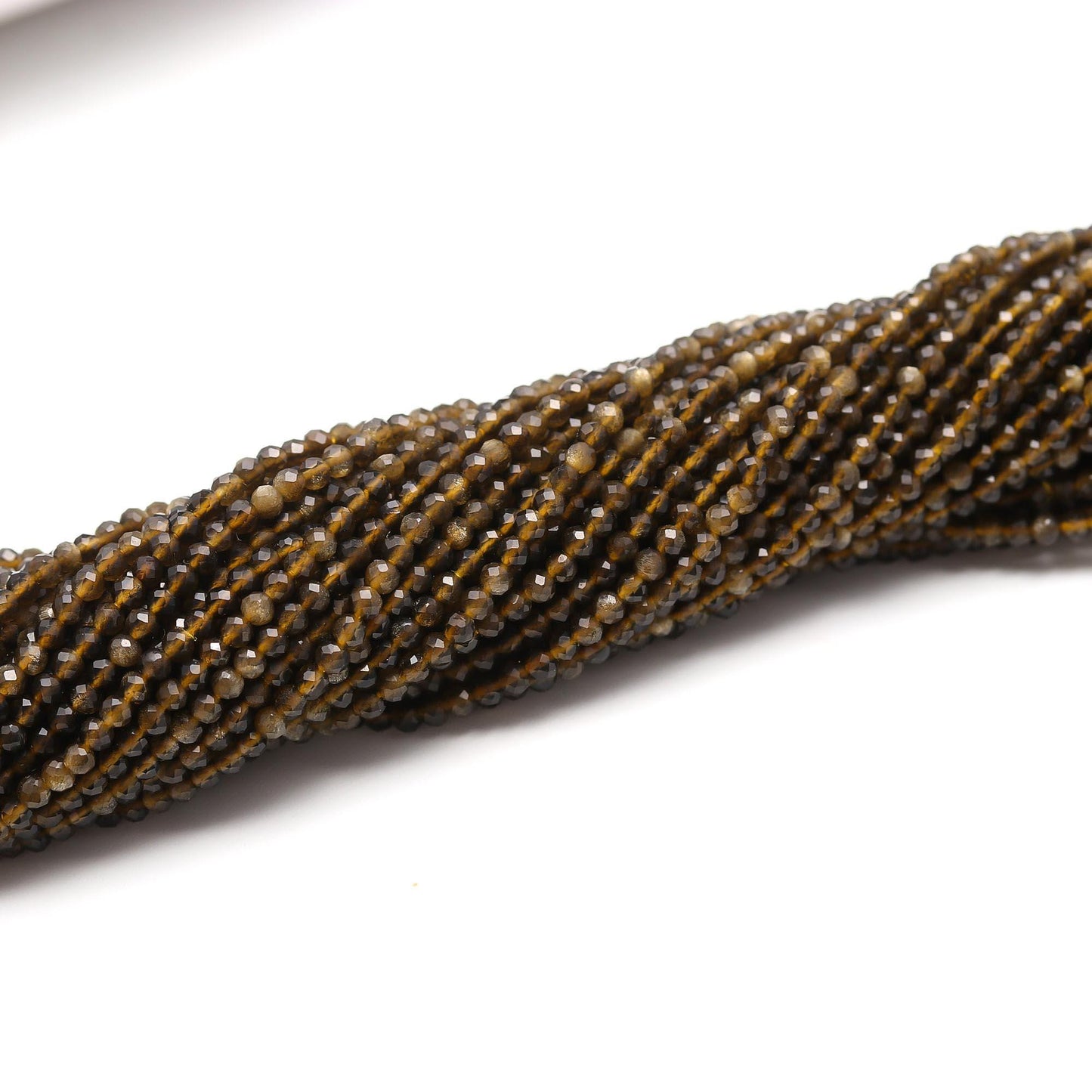 5 Strands Green Cat's Eye Faceted Rondelle Beads 2.5 MM Natural Cat's Eye Rondelle Beads 13" Strand for Handmade Designer Jewelry Making