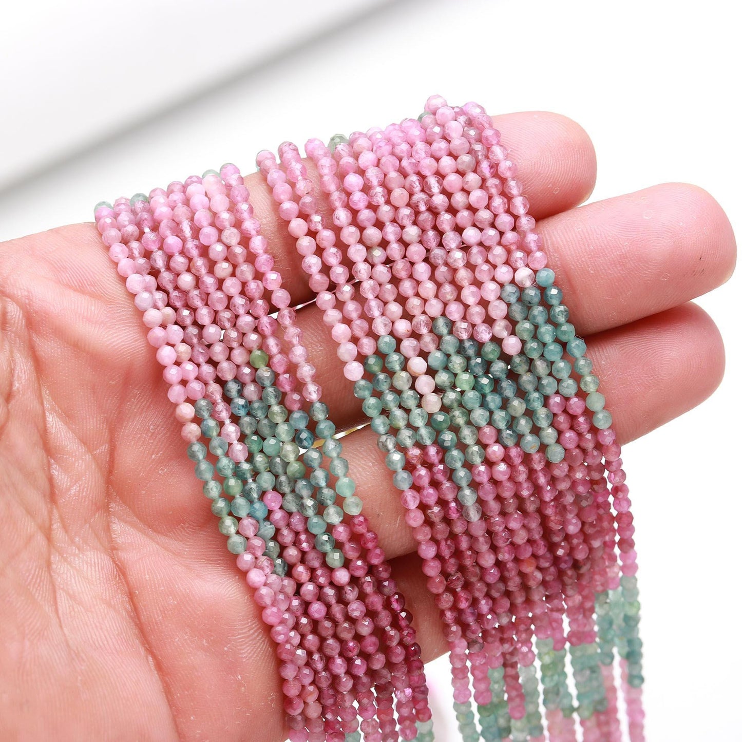 Multi Tourmaline Faceted Round Beads Natural Multi Tourmaline Round Beads 3 MM Tourmaline Beads for Handmade Designer Jewelry Making Craft