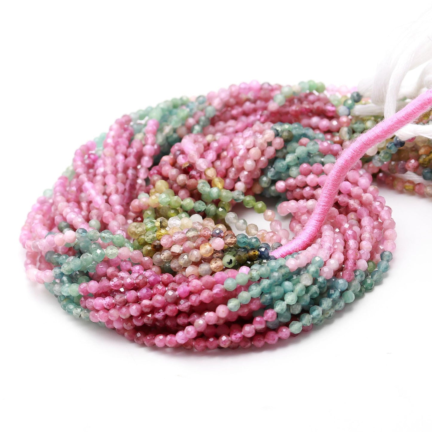 Multi Tourmaline Faceted Round Beads Natural Multi Tourmaline Round Beads 3 MM Tourmaline Beads for Handmade Designer Jewelry Making Craft