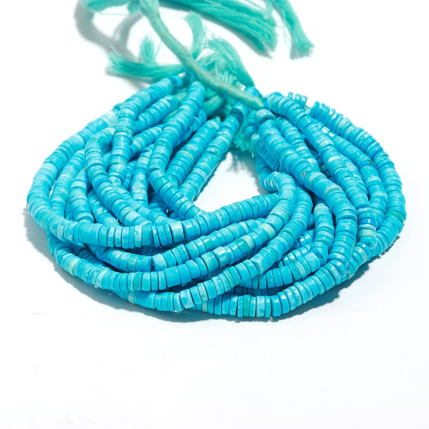 Turquoise Heishi Washer Beads Turquoise Smooth Washer Beads Howlite Turquoise Tyre Smooth Beads for Jewelry Necklace & Bracelet Making Craft
