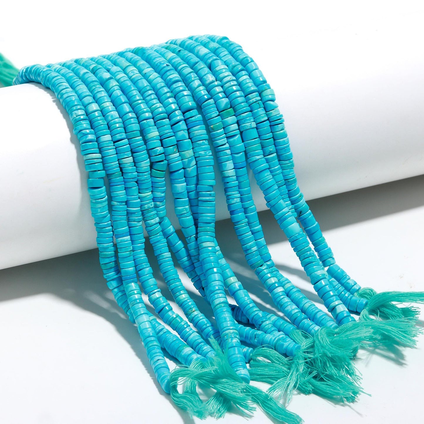 Turquoise Heishi Washer Beads Turquoise Smooth Washer Beads Howlite Turquoise Tyre Smooth Beads for Jewelry Necklace & Bracelet Making Craft