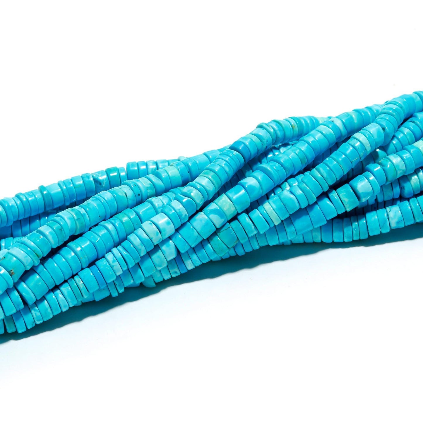 Turquoise Heishi Washer Beads Turquoise Smooth Washer Beads Howlite Turquoise Tyre Smooth Beads for Jewelry Necklace & Bracelet Making Craft