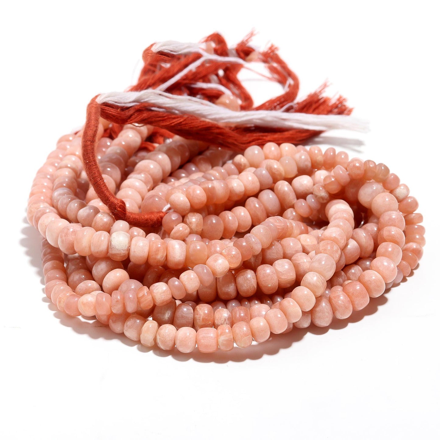 Peach Moonstone Smooth Rondelle Beads Peach Moonstone Rondelle Beads Natural Smooth Peach Moonstone Beads for Designer Jewelry Making Craft