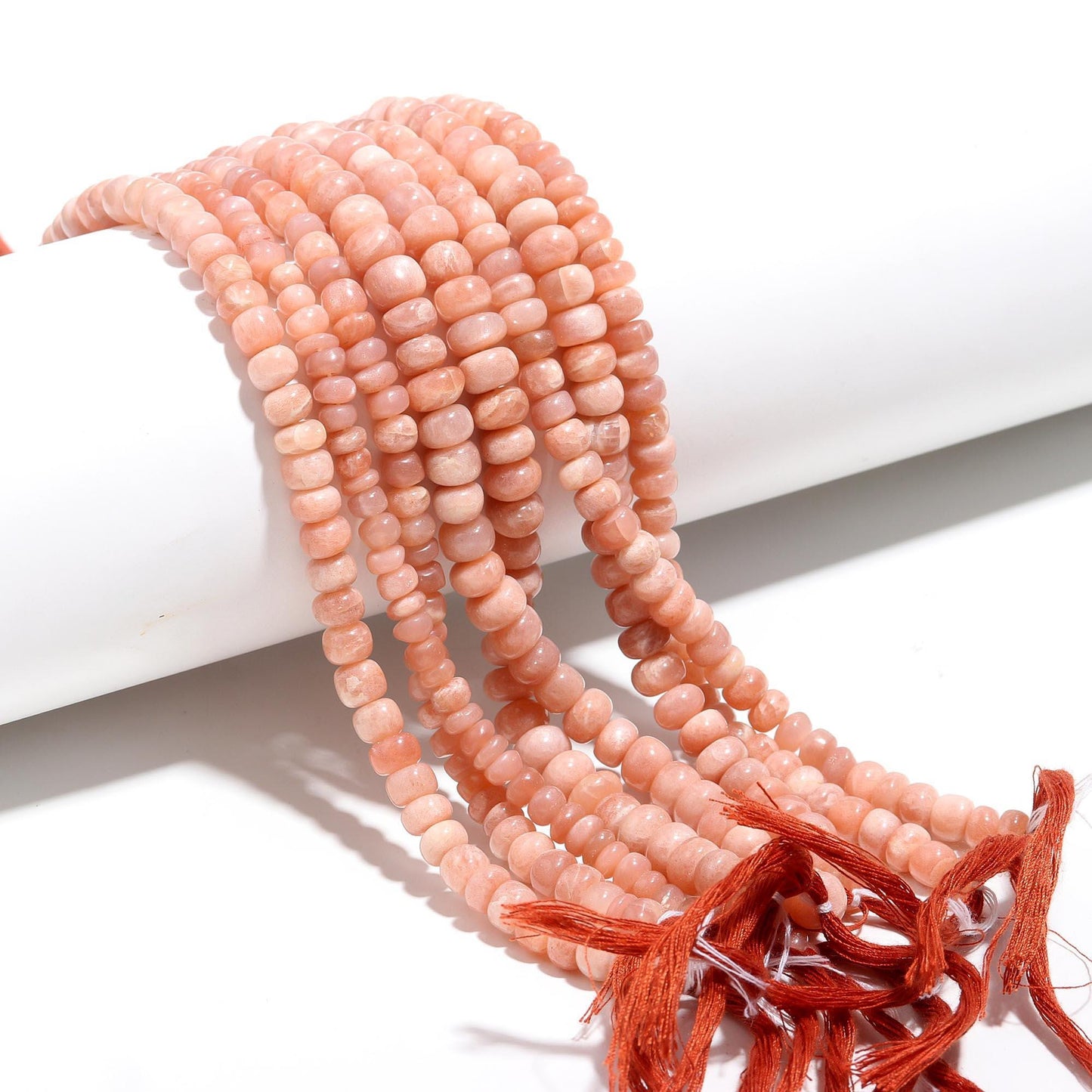Peach Moonstone Smooth Rondelle Beads Peach Moonstone Rondelle Beads Natural Smooth Peach Moonstone Beads for Designer Jewelry Making Craft