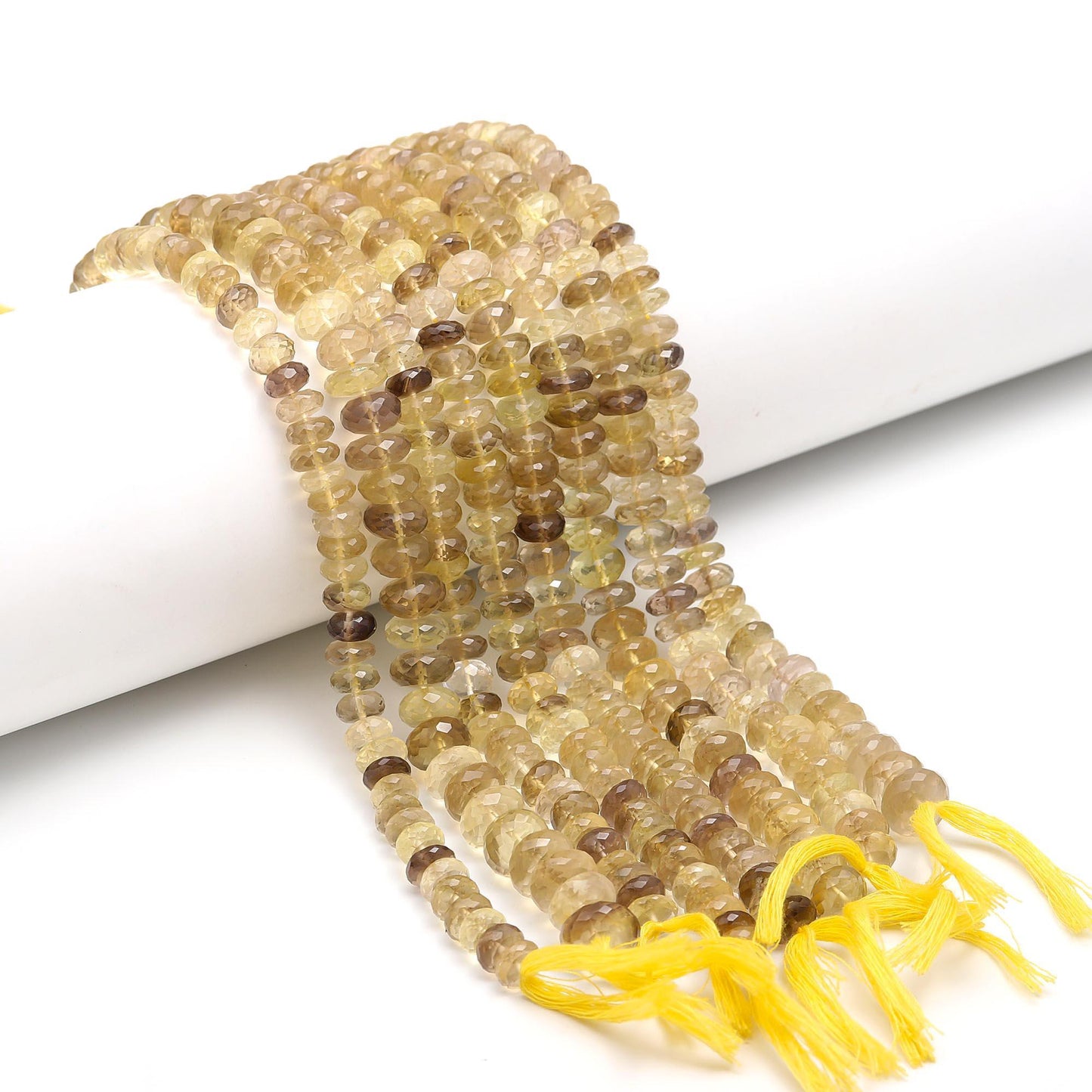 Bio Lemon Faceted Rondelle Beads Natural Bio Lemon Rondelle Beads Faceted Bio Lemon Quartz Beads for Handmade Designer Jewelry Making Craft