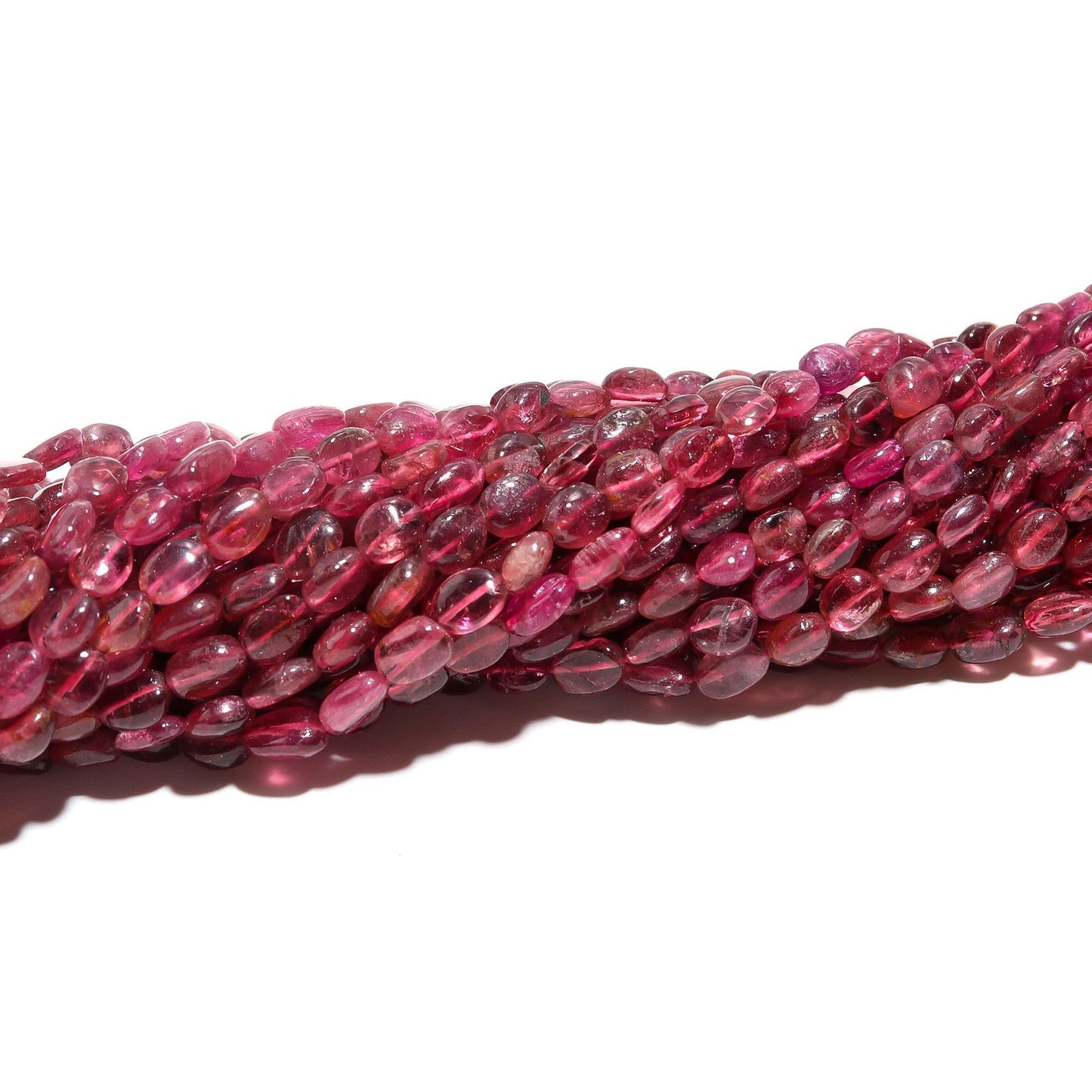 RARE Pink Tourmaline Smooth Oval Beads 3x5 - 5x7 MM Natural Pink Tourmaline Oval Beads 18 Inch Strand for Handmade Designer Jewelry Making