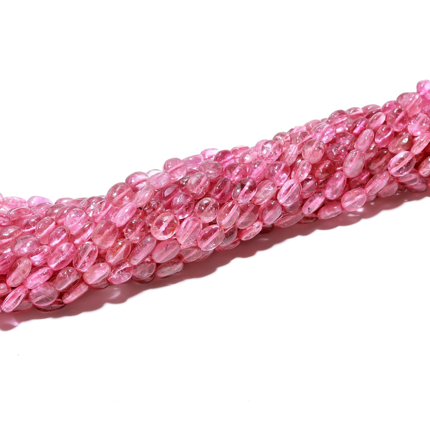 RARE Pink Tourmaline Smooth Oval Beads 3x5 - 5x7 MM Natural Rose Pink Tourmaline Oval Beads 18" Strand for Handmade Designer Jewelry Making