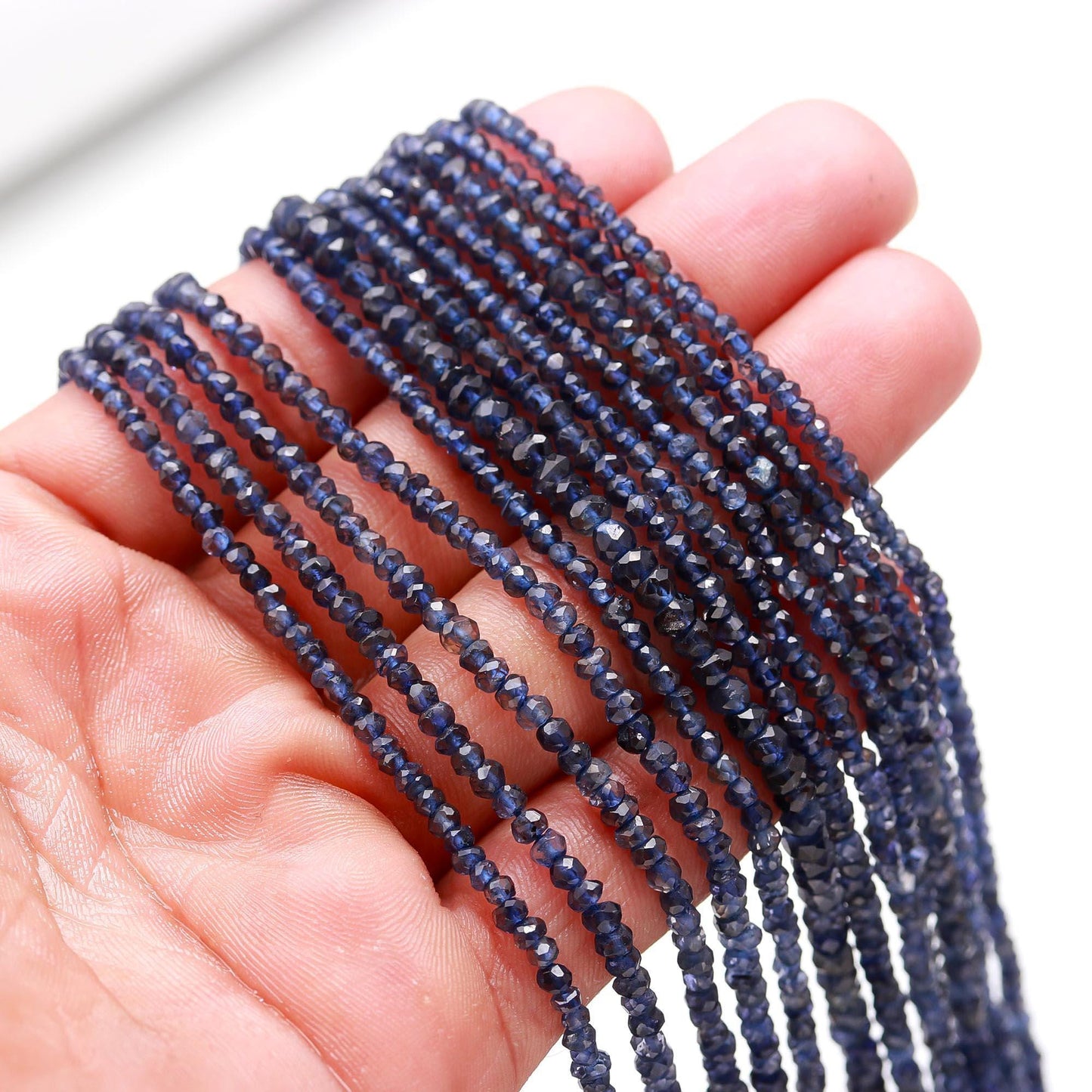 Iolite Faceted Rondelle Beads Faceted Iolite Rondelle Beads 3-4 MM Natural Iolite Bead for Designer Jewelry Making Craft Necklace & Bracelet