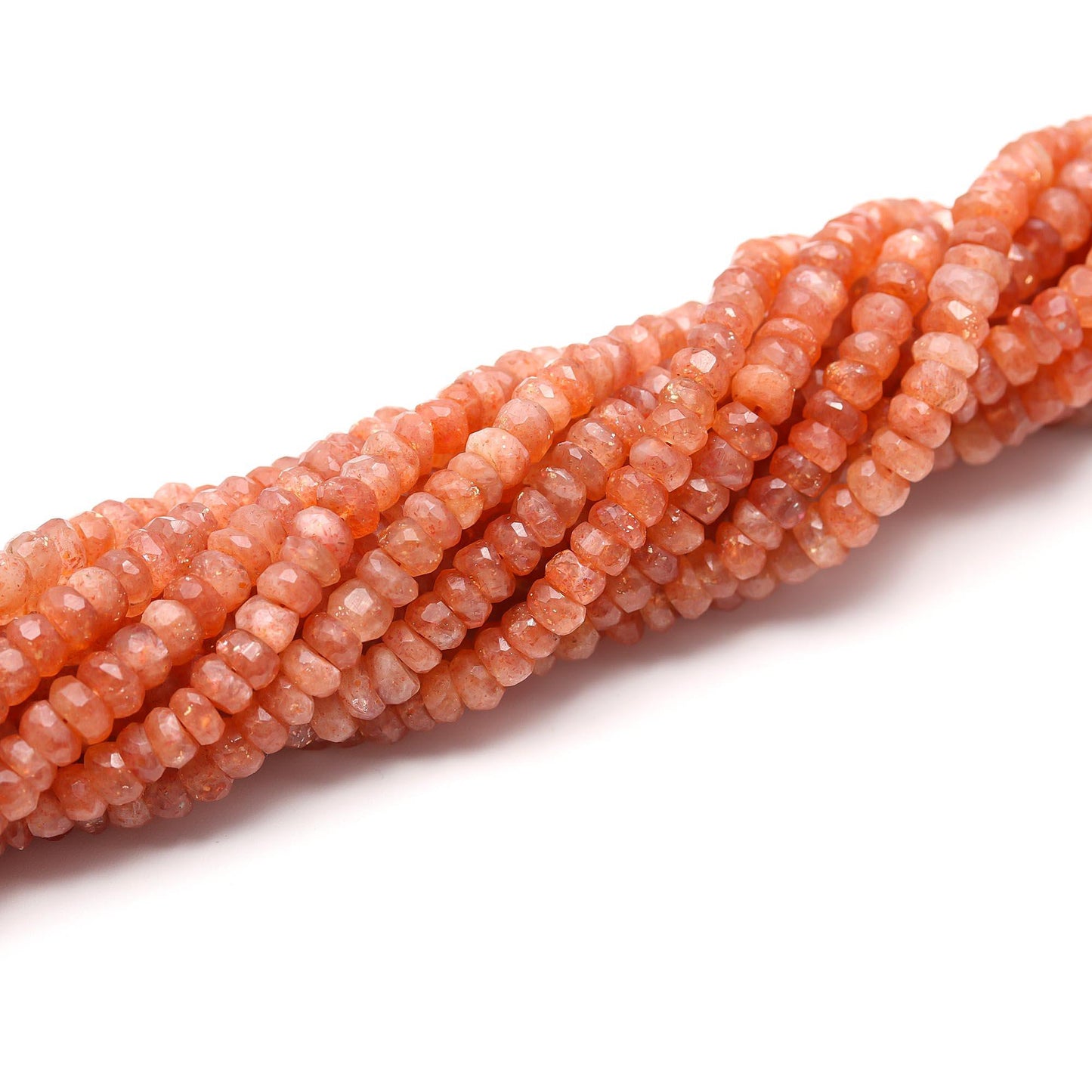 Sunstone Faceted Rondelle Beads Natural Sunstone Rondelle 5-6 MM Sunstone Beads for Handmade Designer Jewelry Making Necklace & Bracelet