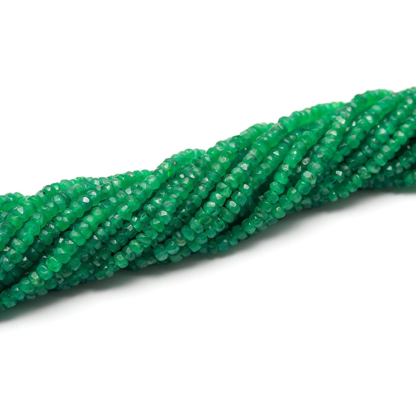 Excellent Natural Zambia Emerald Faceted Rondelle Beads 3-4 MM Precious Emerald Rondelle Bead 16" for Handmade Designer Jewelry Making Craft