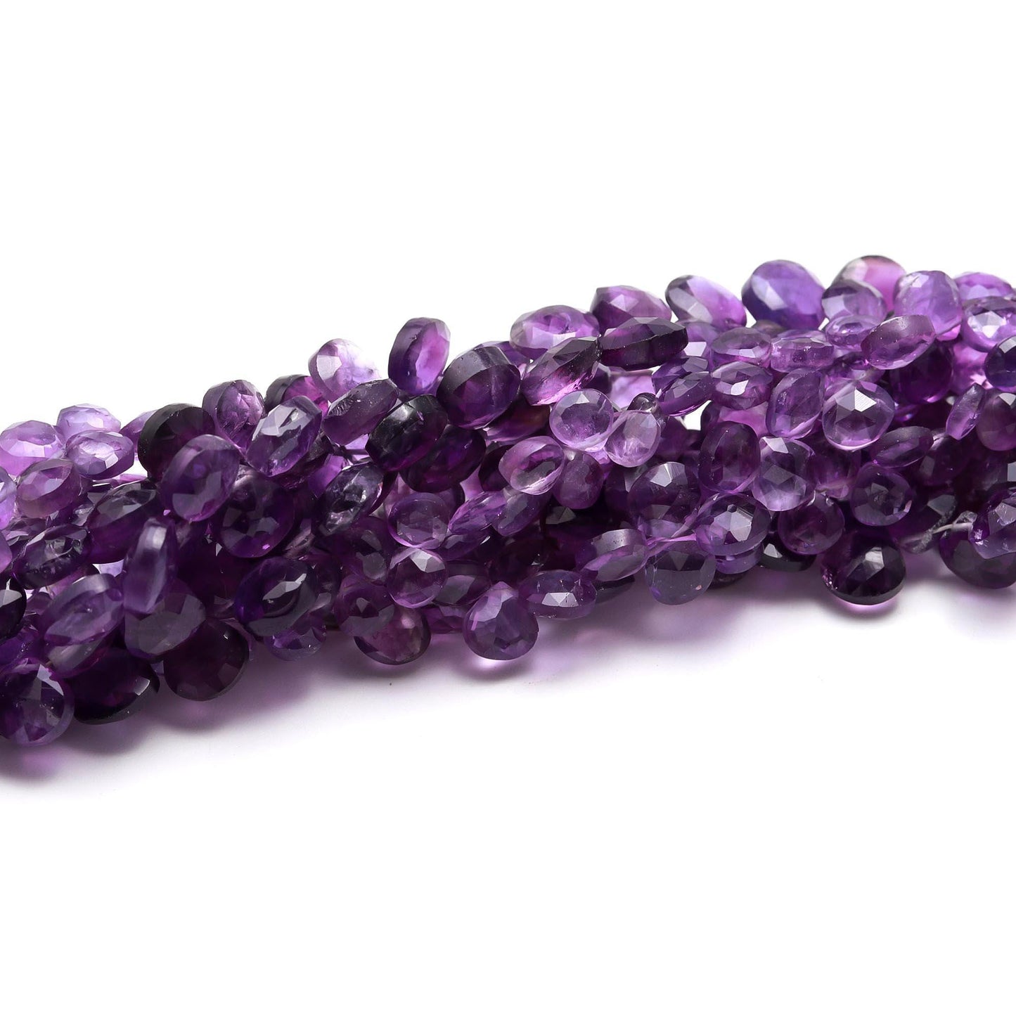 Amethyst Faceted Heart Shape Beads Natural Amethyst Heart Shape Beads Briolettes for Handmade Designer Jewelry Making Craft and Supplies