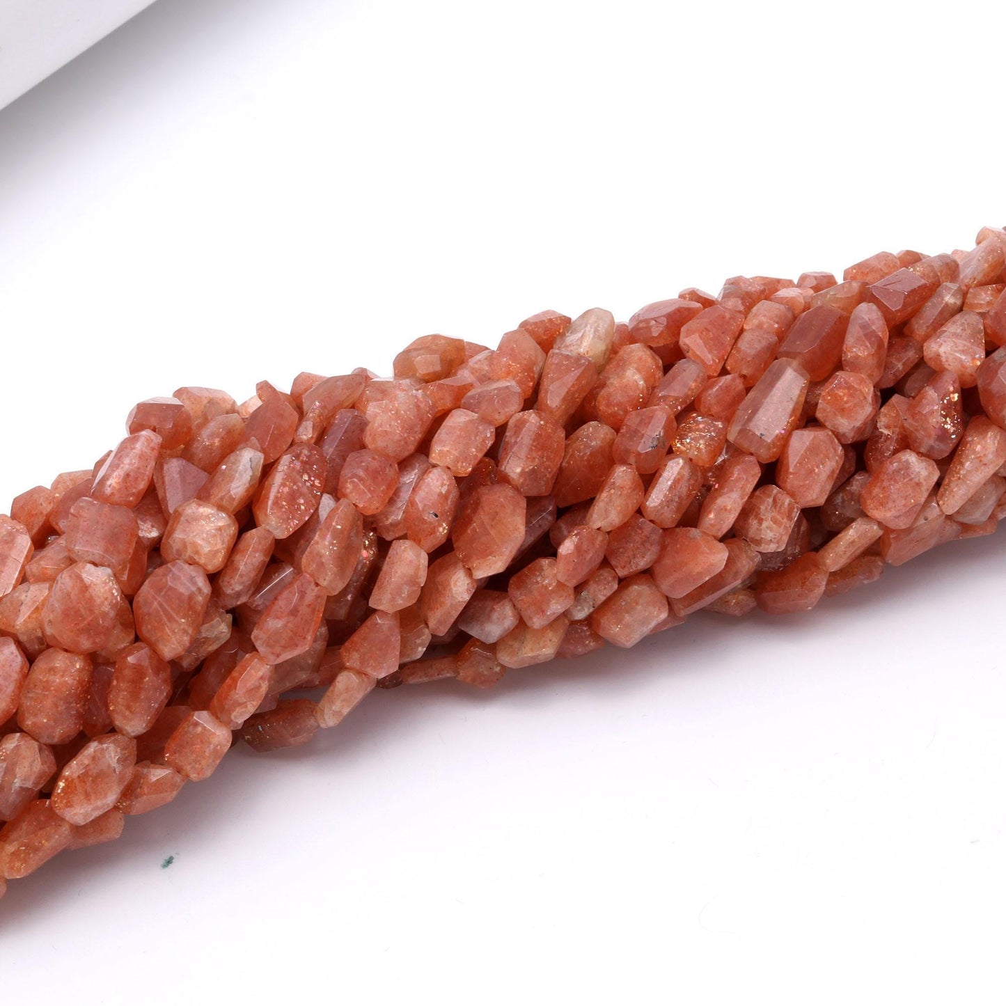 Sunstone Nugget Beads Faceted Nugget Beads Natural Sunstone Tumble 13" Strand Gemstone Nugget for Handmade Designer Jewelry Gift for Her