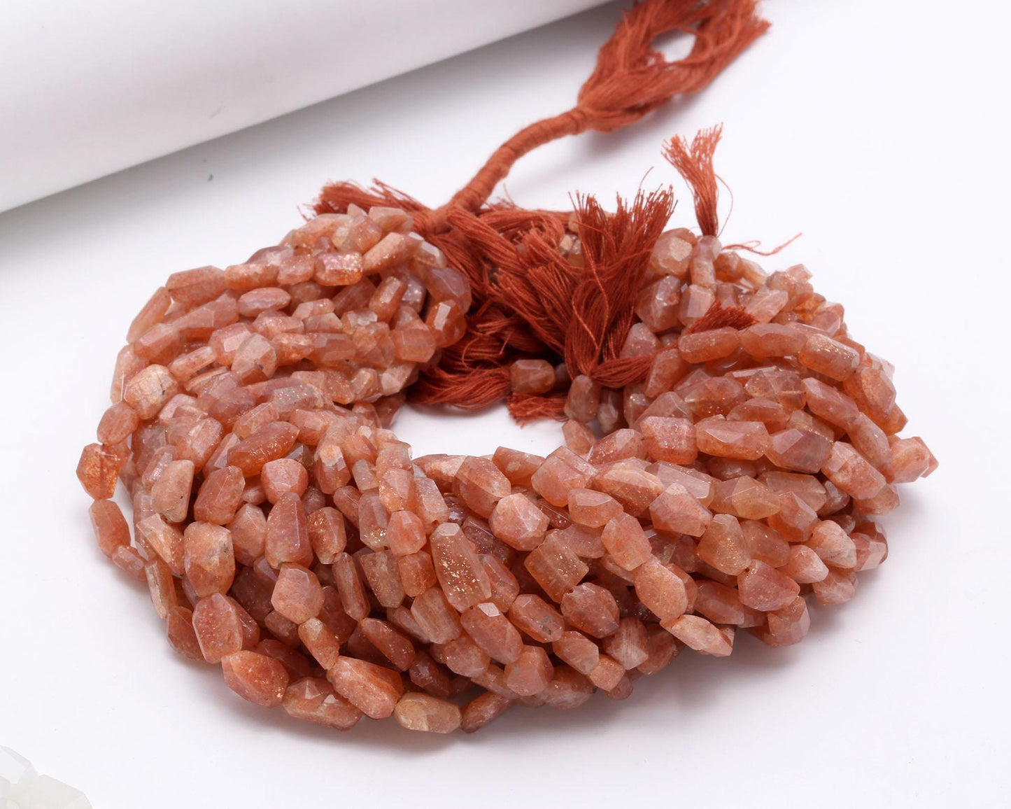 Sunstone Nugget Beads Faceted Nugget Beads Natural Sunstone Tumble 13" Strand Gemstone Nugget for Handmade Designer Jewelry Gift for Her
