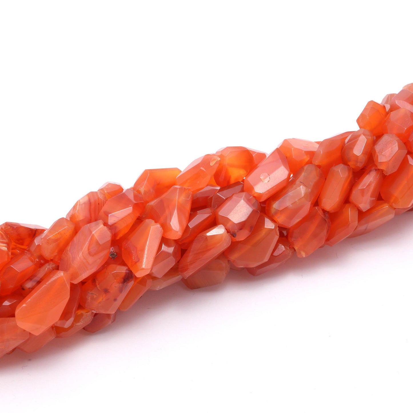 Carnelian Nugget Beads Faceted Nugget Bead Natural Carnelian Tumble 13" Strand Caroline Gemstone Nugget/Tumble for Designer Jewelry Necklace