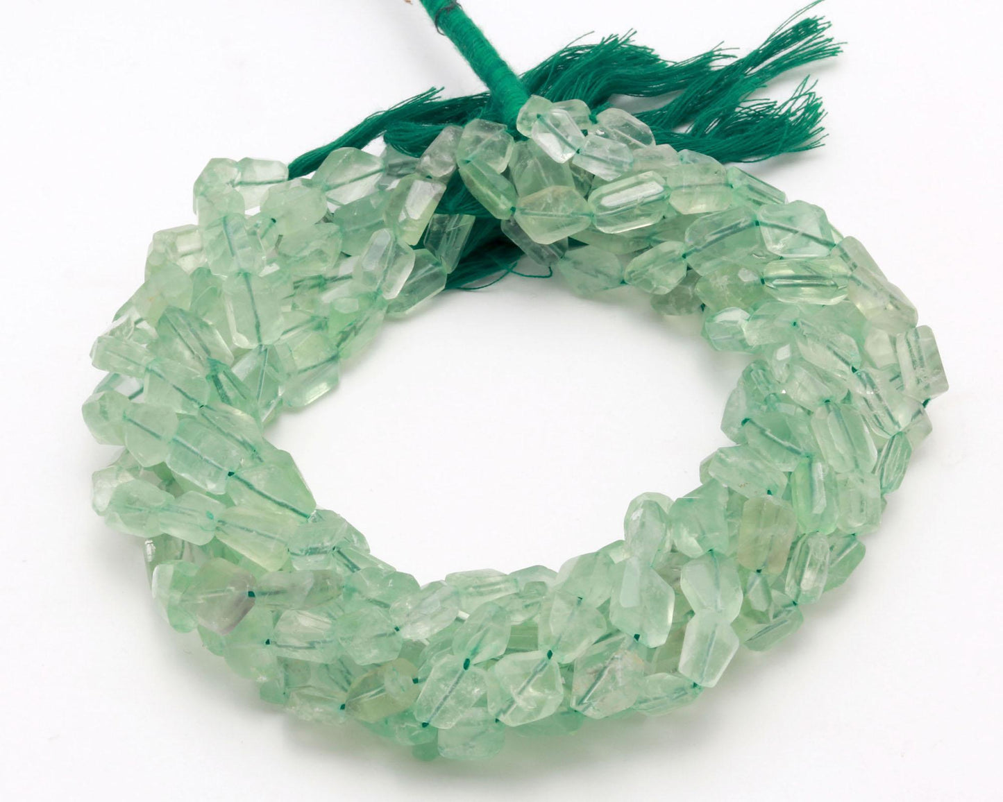 Green Fluorite Nugget Bead Faceted Nugget Beads Natural Fluorite Tumble 13" Strand Green Fluorite Gemstone Nugget/Tumble for Jewelry Design