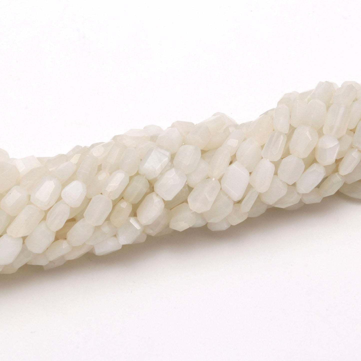 White Moonstone Nugget Bead Faceted Nugget Beads Natural Moonstone Tumble 13" Strand White Moonstone Gemstone Nugget/Tumble for Jewelry