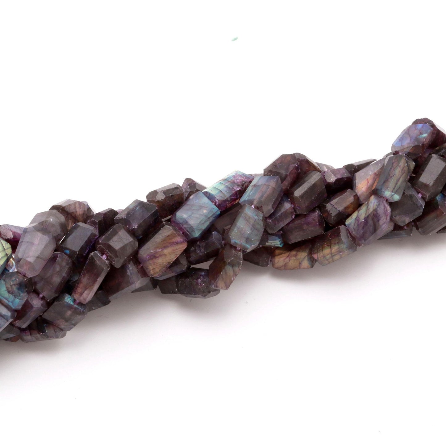 RARE! Purple Moonstone Nugget Bead Faceted Nugget Bead Natural Labradorite Tumble 16" Strand Purple Labradorite Gemstone Nugget/Tumble Jewel