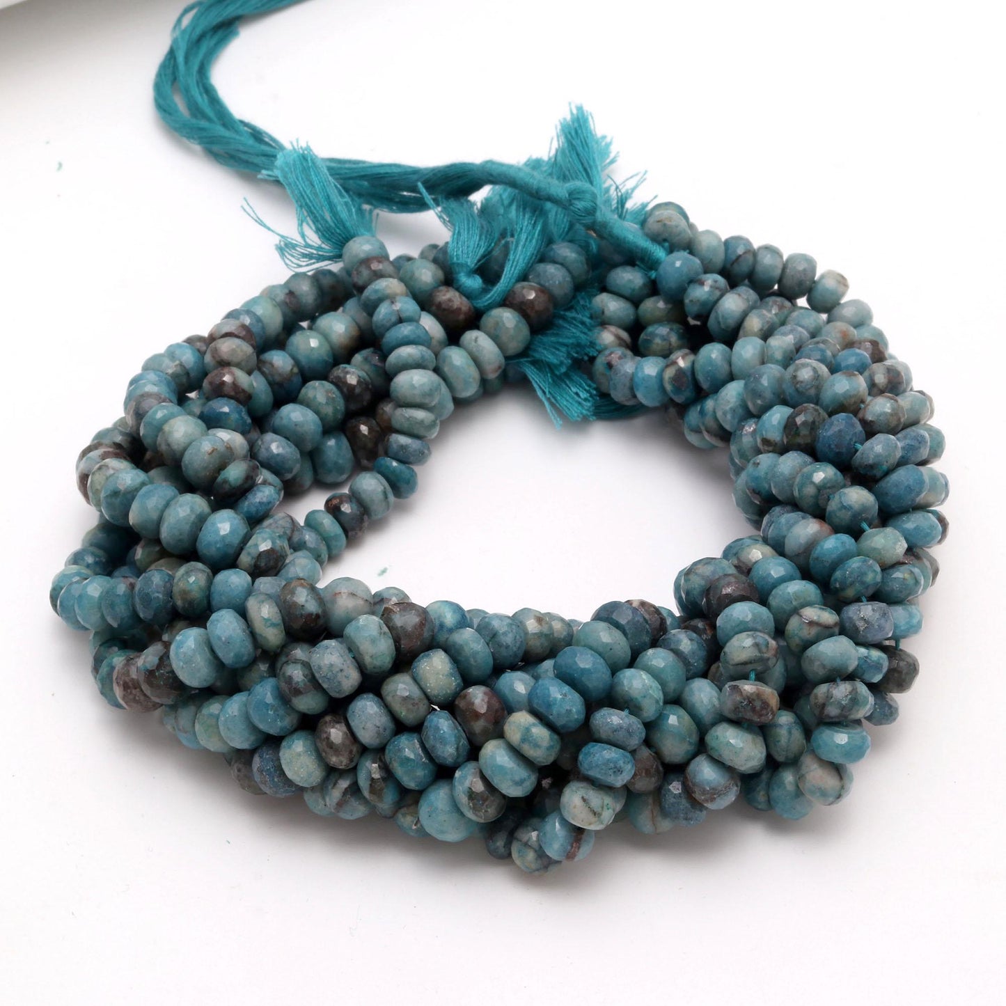Chrysocolla Faceted Rondelle Beads Natural Chrysocolla Rondelle Beads Faceted Chrysocolla Beads for Designer Jewelry Making Craft Art & Tool