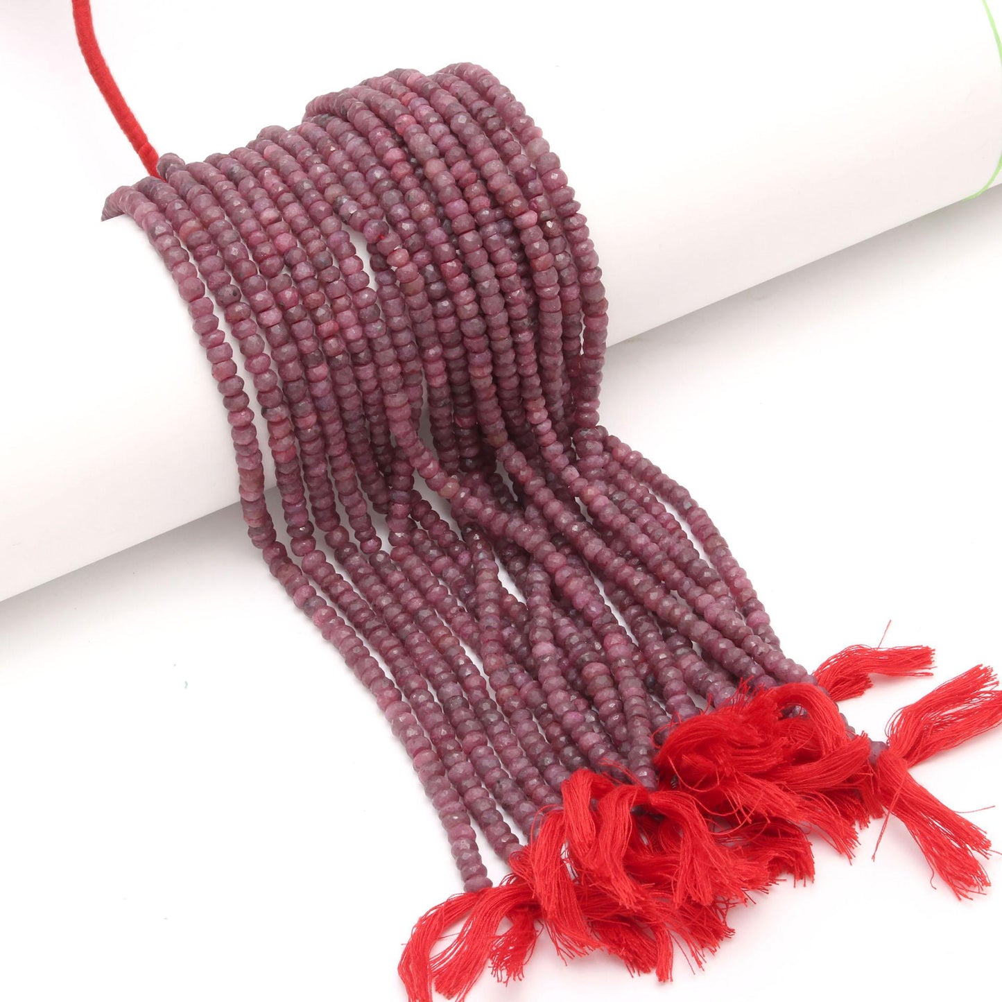 Natural Ruby Faceted Rondelle Beads, Natural Africa Ruby Rondelle Faceted Beads, Ruby Gemstone Beads for Jewelry Making Craft