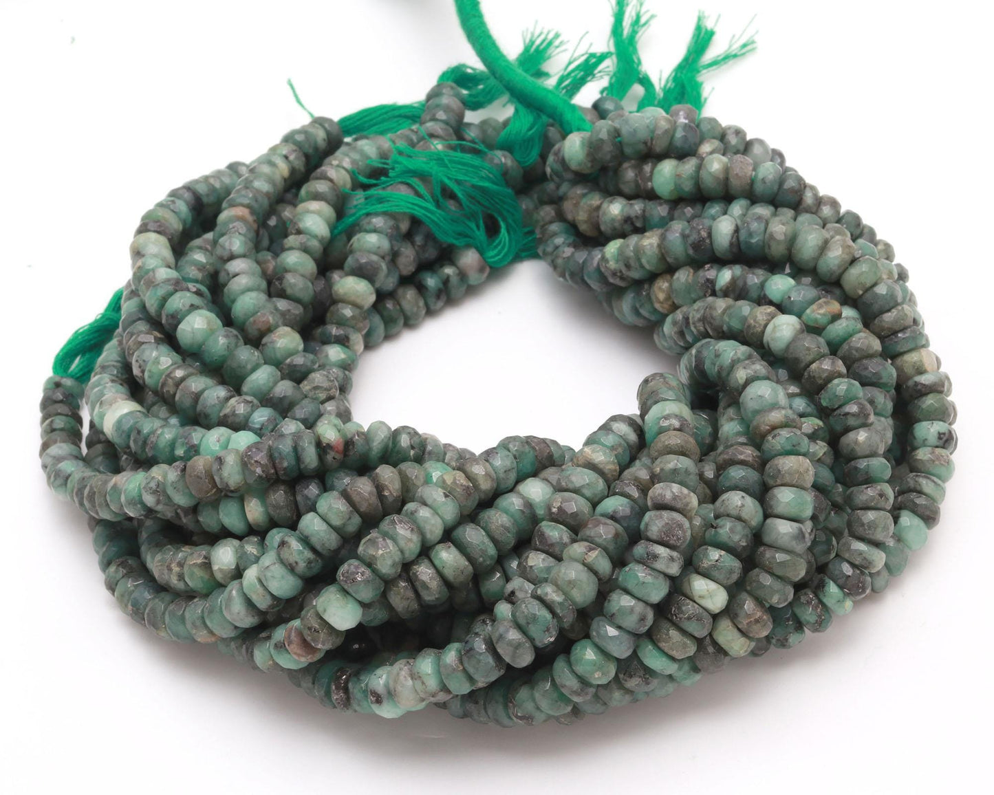 Emerald Faceted Rondelle Beads 7-8 MM Natural Emerald Rondelles Faceted Emerald Beads for Designer Jewelry Making Emerald Jewelry Necklace