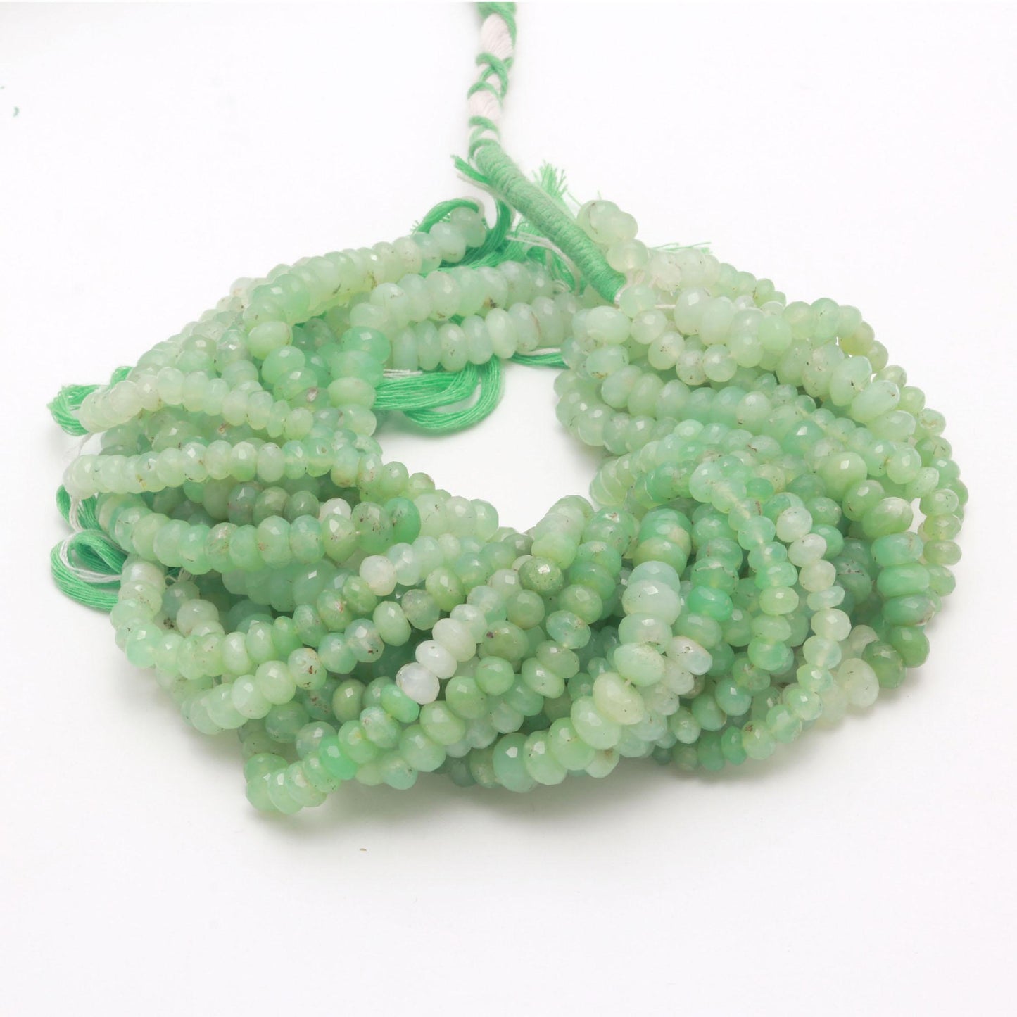 Chrysoprase Chalcedony Faceted Beads Natural Chrysocalcy Rondelle Beads Shaded Chrysoprase Faceted Beads for Designer Jewelry Making Craft