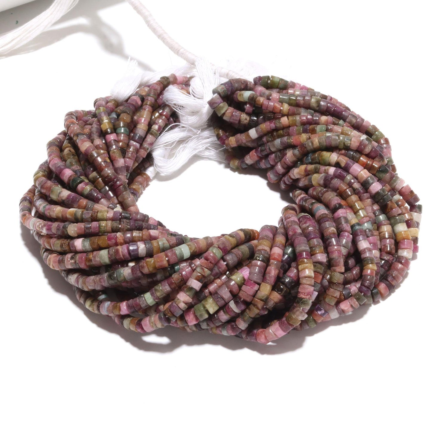 Multi Tourmaline Washer Beads Natural Disco Tourmaline Smooth Tyer Beads Heishi Washer Tourmaline Beads for Jewelry Making