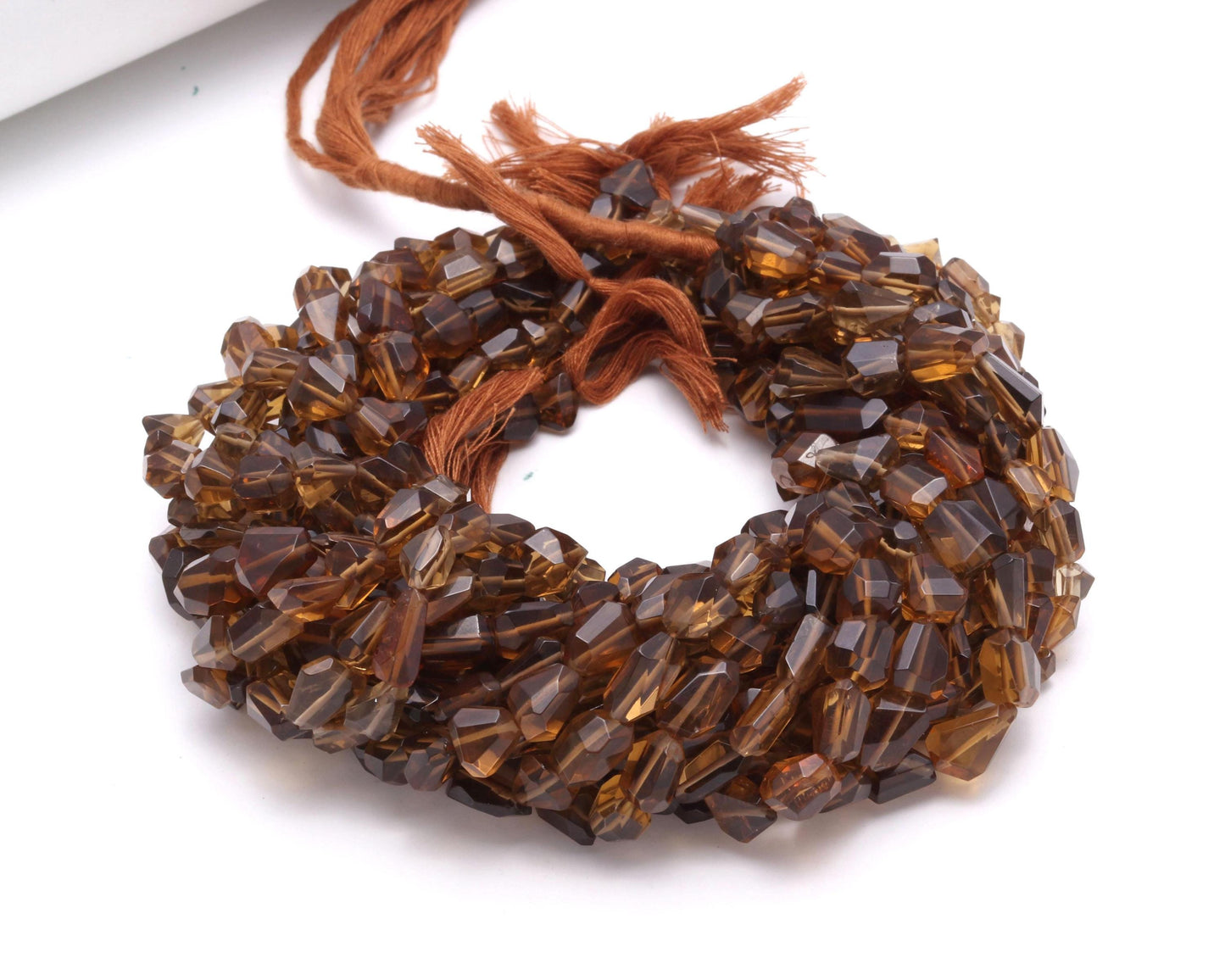 Beer Quartz Nugget Bead Faceted Nugget Bead Natural Beer Quartz Tumble 13" Strand Beer Quartz Gemstone Nugget/Tumble for Jewelry Design