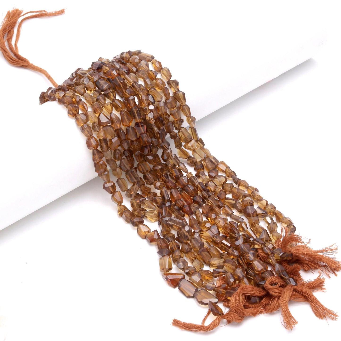 Beer Quartz Nugget Bead Faceted Nugget Bead Natural Beer Quartz Tumble 13" Strand Beer Quartz Gemstone Nugget/Tumble for Jewelry Design