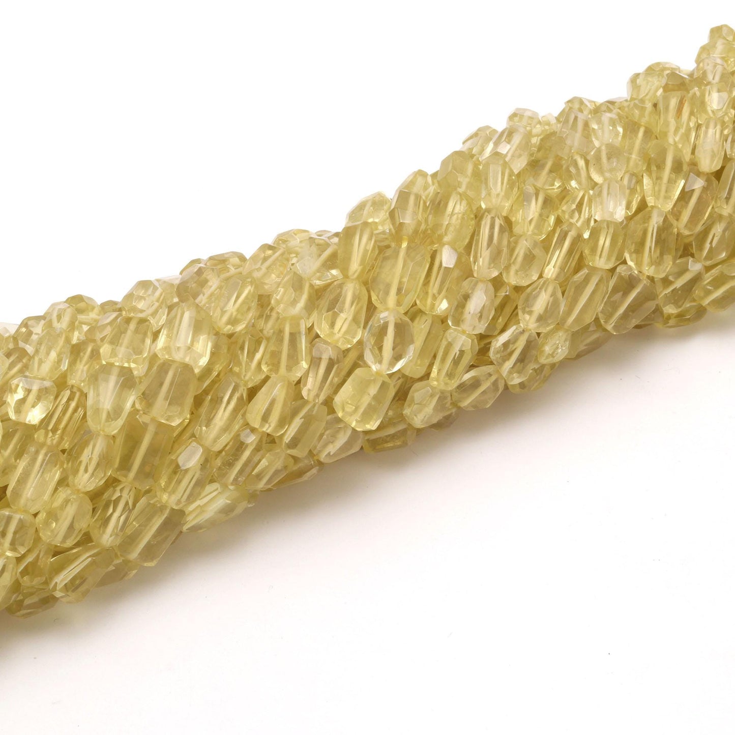 Lemon Quartz Nugget Bead Faceted Nugget Beads Natural Lemon Quartz Tumble 13" Strand Yellow Quartz Gemstone Nugget/Tumble for Jewelry Design