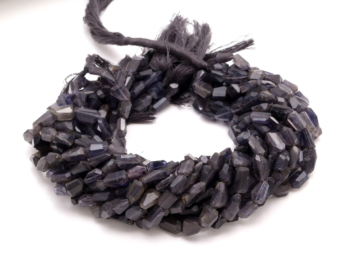 Iolite Nugget Bead Faceted Nugget Beads Natural Iolite Tumble 13" Strand Iolite Gemstone Nugget/Tumble for Handmade Jewelry Gift for Her