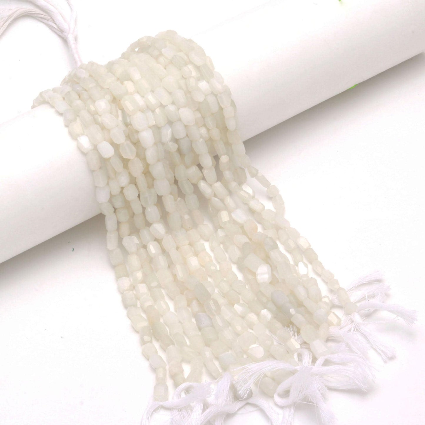 White Moonstone Nugget Bead Faceted Nugget Beads Natural Moonstone Tumble 13" Strand White Moonstone Gemstone Nugget/Tumble for Jewelry