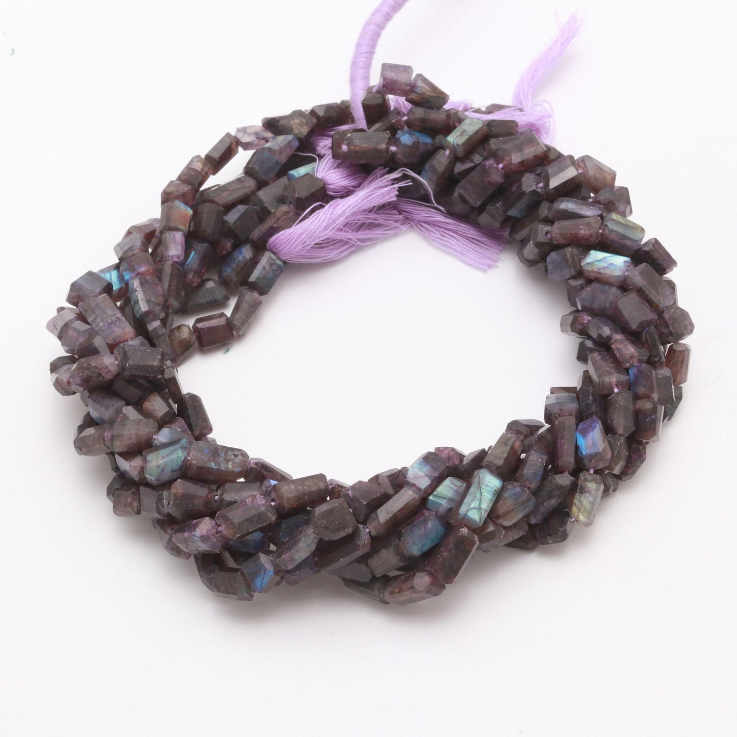 RARE! Purple Moonstone Nugget Bead Faceted Nugget Bead Natural Labradorite Tumble 16" Strand Purple Labradorite Gemstone Nugget/Tumble Jewel