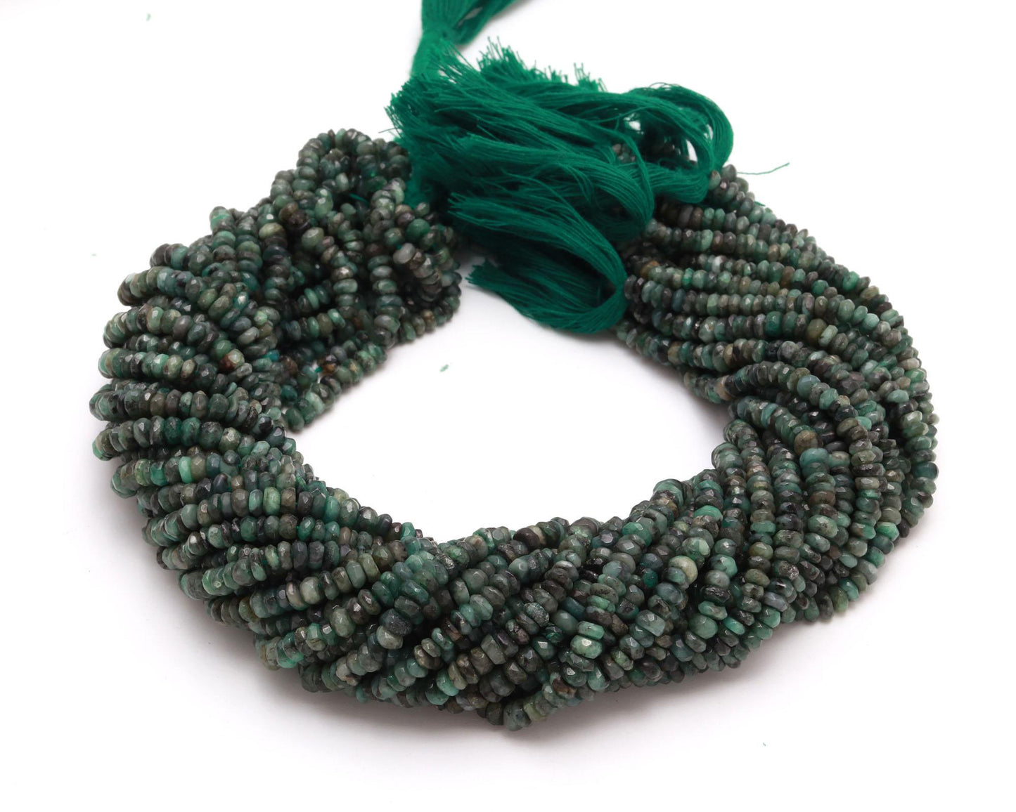Emerald Faceted Rondelle Beads Natural Emerald Rondelle Beads Faceted Emerald Beads for Designer Jewelry Making Emerald Jewelry Necklace