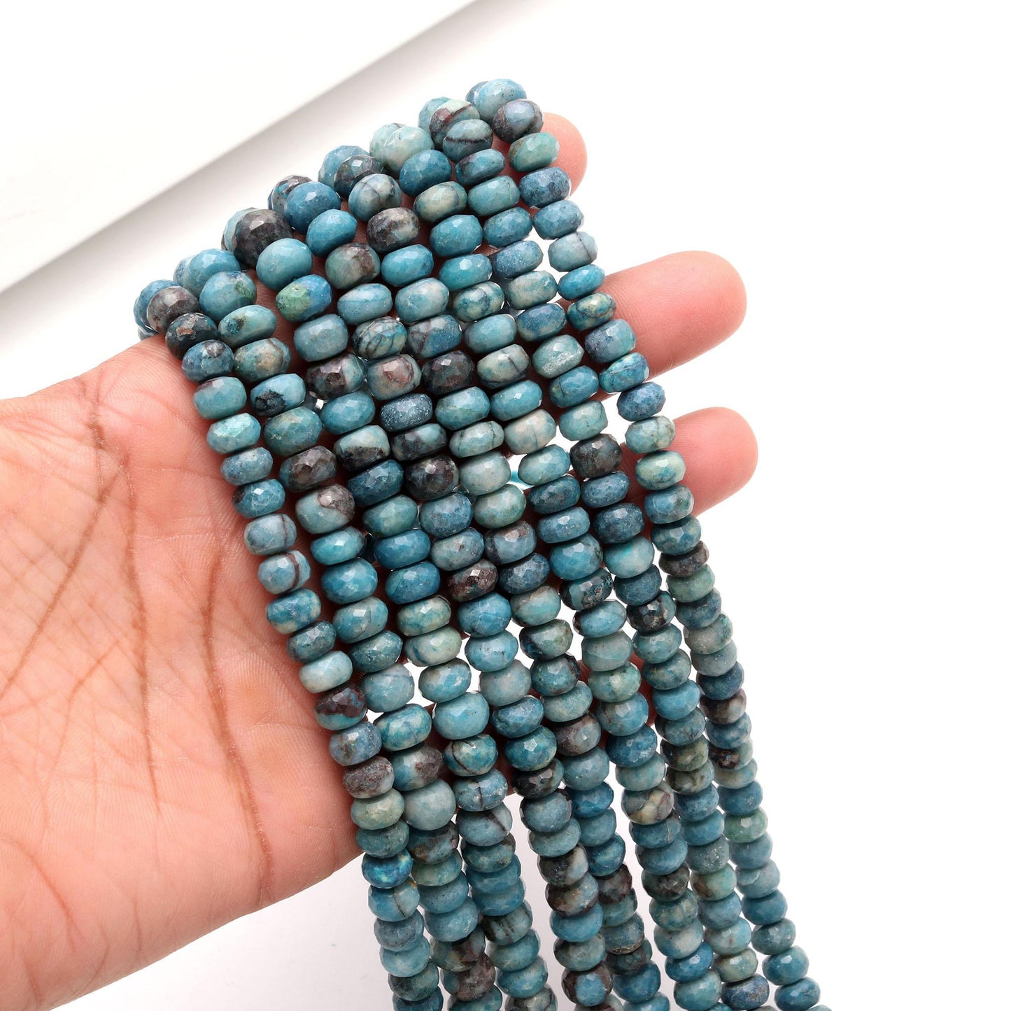 Chrysocolla Faceted Rondelle Beads Natural Chrysocolla Rondelle Beads Faceted Chrysocolla Beads for Designer Jewelry Making Craft Art & Tool
