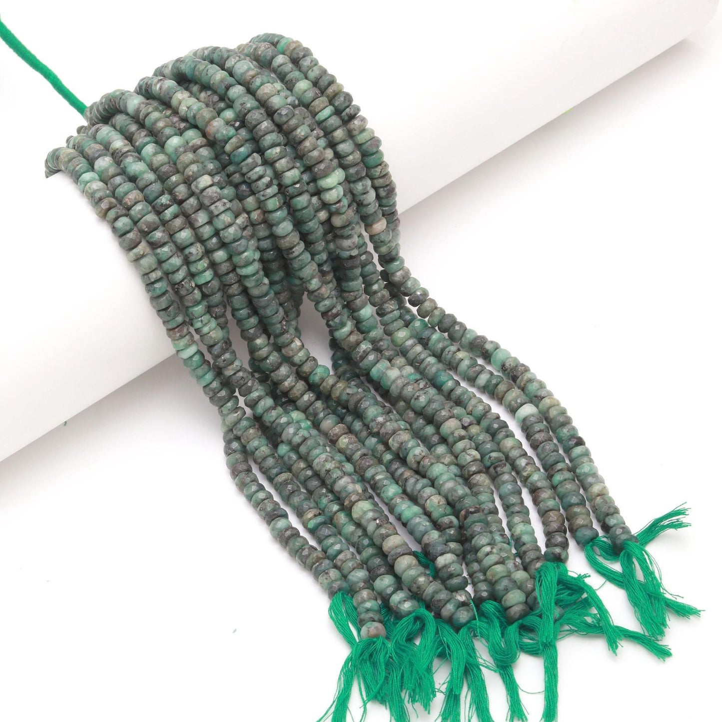 Emerald Faceted Rondelle Beads 7-8 MM Natural Emerald Rondelles Faceted Emerald Beads for Designer Jewelry Making Emerald Jewelry Necklace
