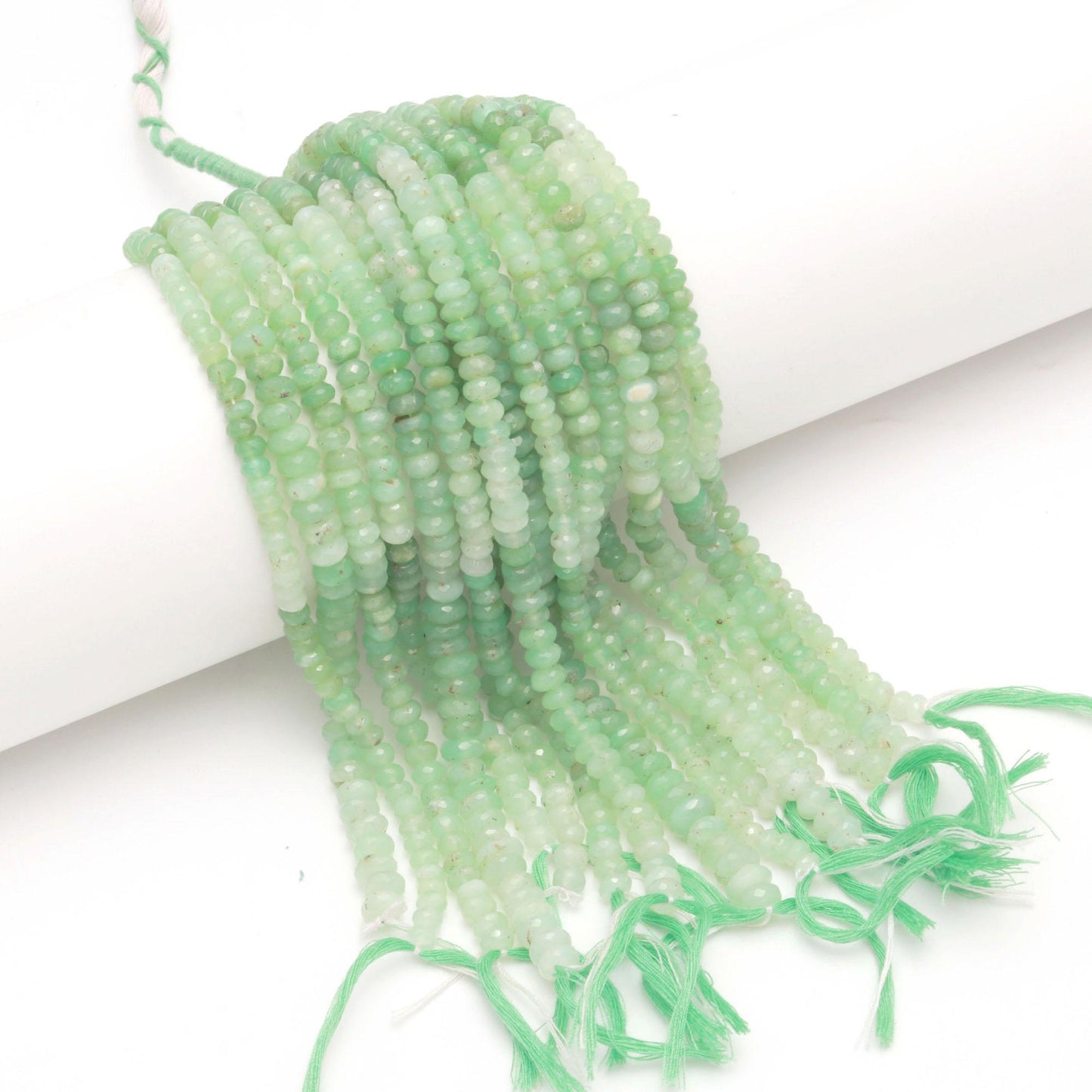 Chrysoprase Chalcedony Faceted Beads Natural Chrysocalcy Rondelle Beads Shaded Chrysoprase Faceted Beads for Designer Jewelry Making Craft