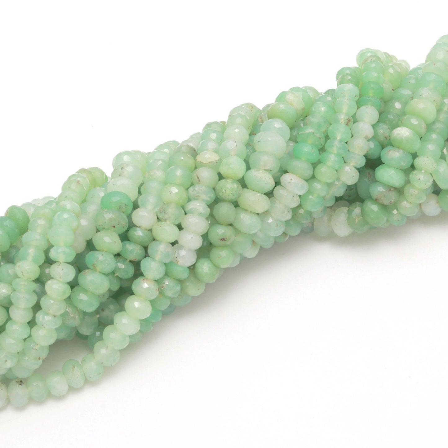 Chrysoprase Chalcedony Faceted Beads Natural Chrysocalcy Rondelle Beads Shaded Chrysoprase Faceted Beads for Designer Jewelry Making Craft