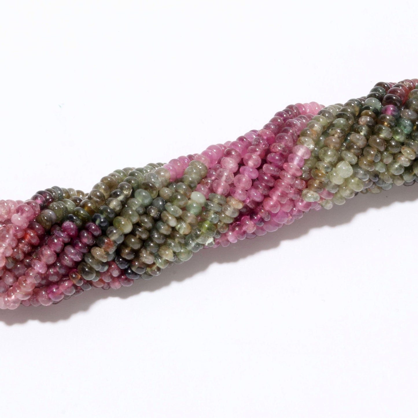AAA Natural Multi Tourmaline Smooth Rondelle Beads, 3.5-4 MM Natural Tourmaline Rondelle Beads, 14” Tourmaline Rondelle Beads for Jewelry