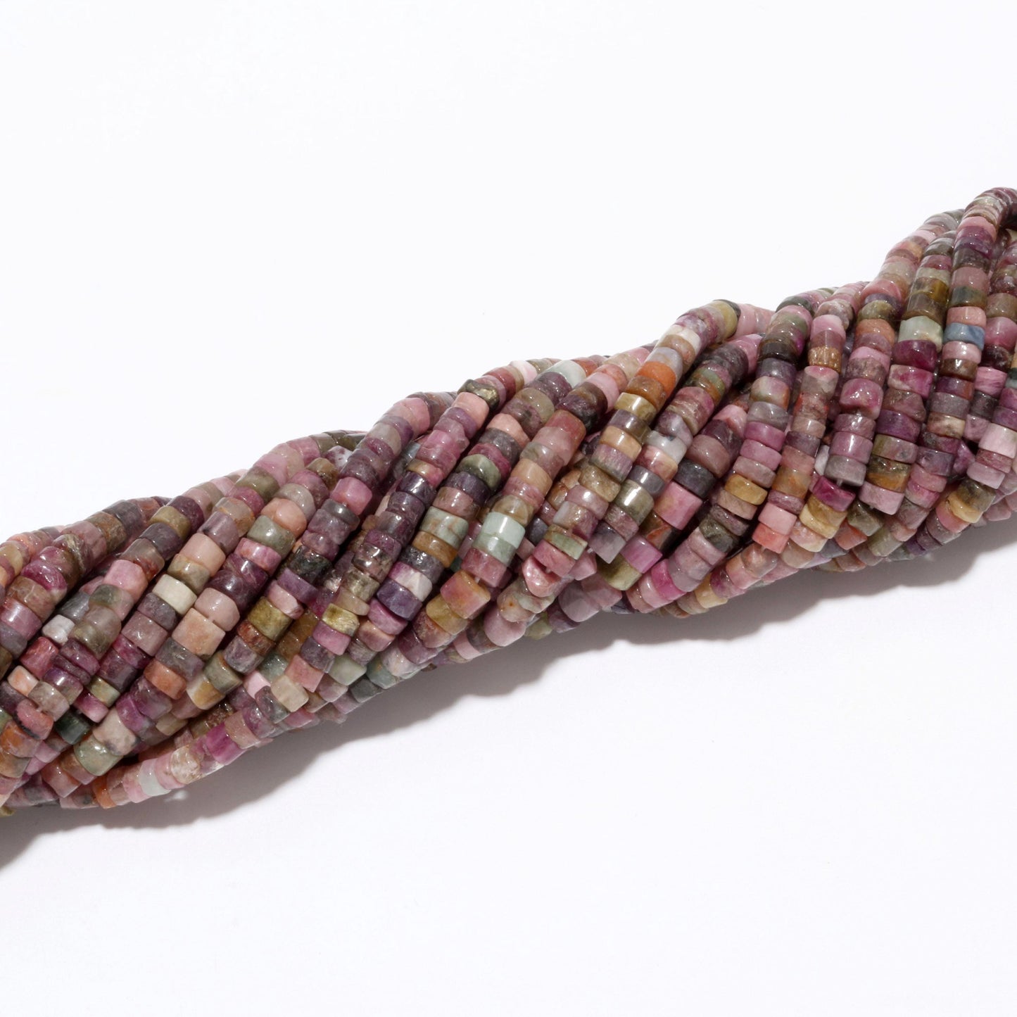 Multi Tourmaline Washer Beads Natural Disco Tourmaline Smooth Tyer Beads Heishi Washer Tourmaline Beads for Jewelry Making