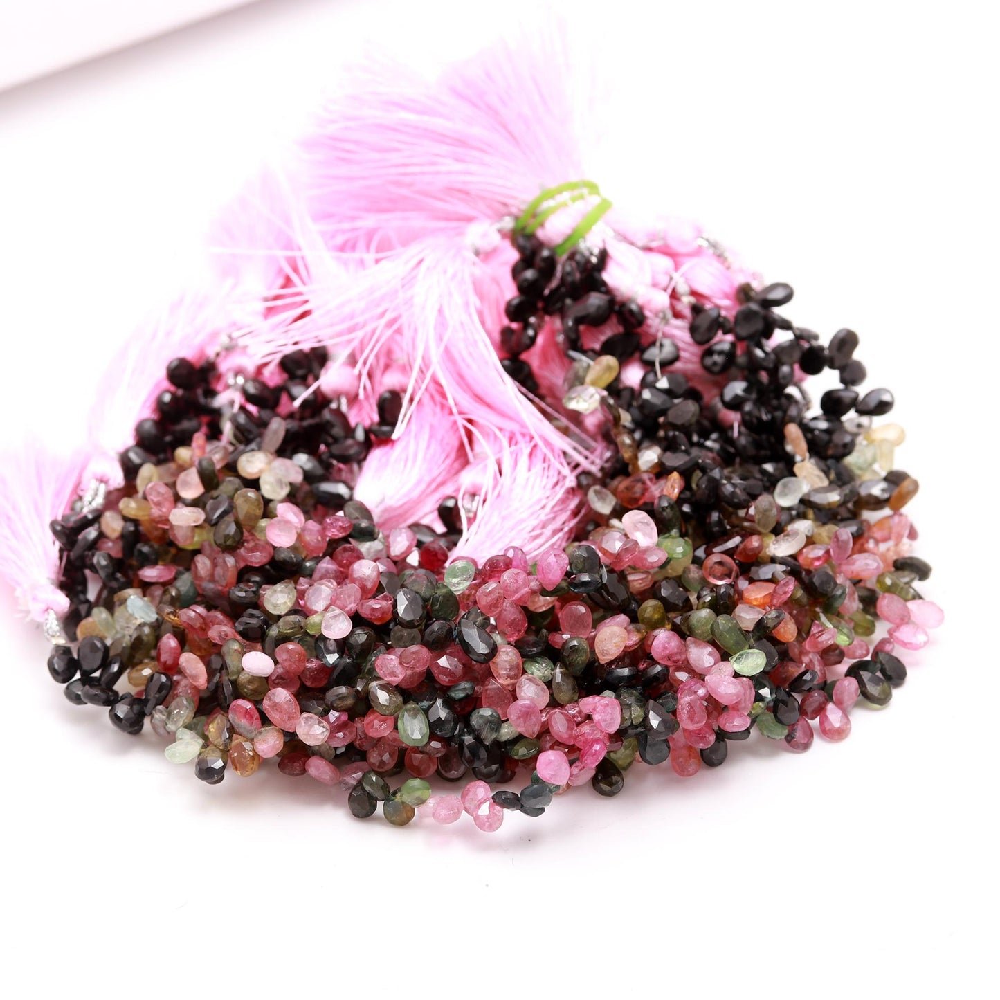 Multi Tourmaline Faceted Pear Beads 4x6-5x7 MM Multi Tourmaline Pear Briolette's Tourmaline Beads Extremely Beautiful for Jewelry Making