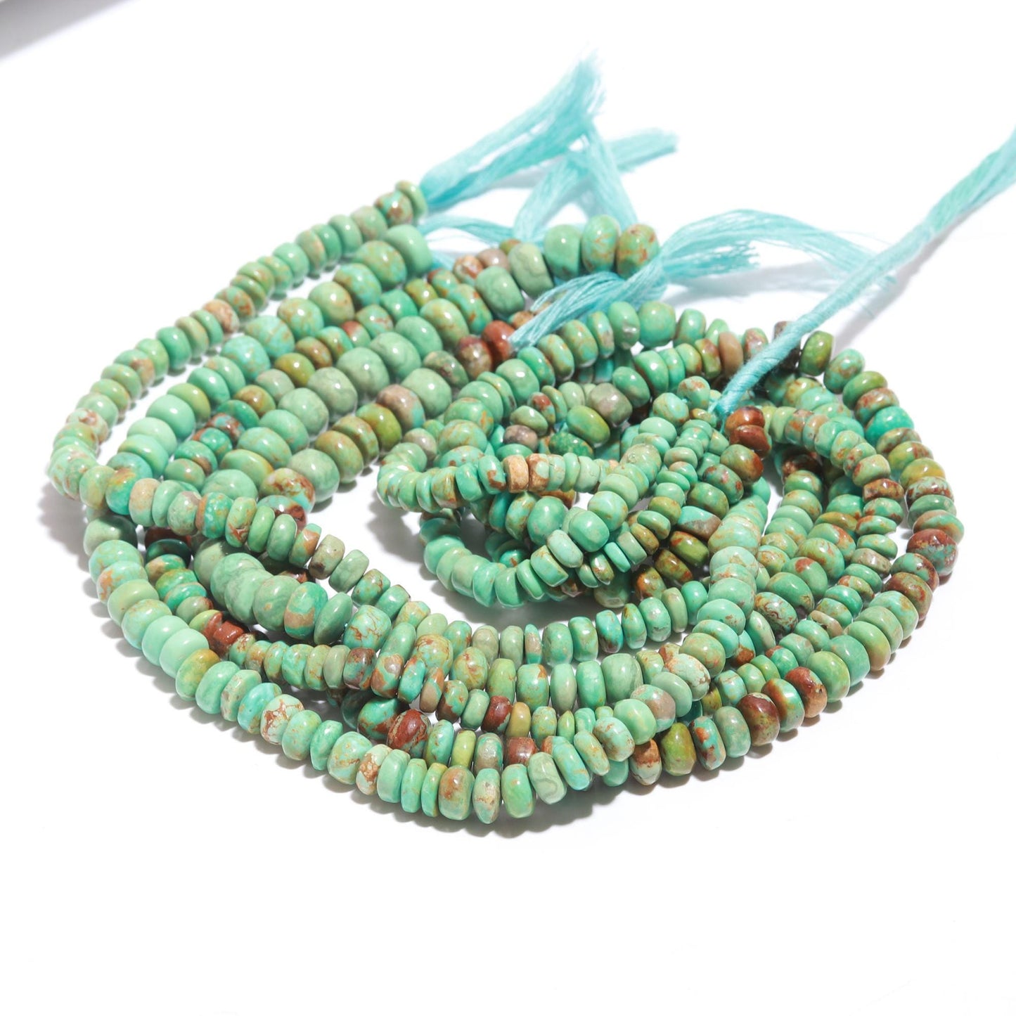 Arizona Turquoise Smooth Rondelle Beads Natural Arizona Turquoise Rondelle Gemstone Beads for Handmade Designer Beaded Jewelry Making Craft