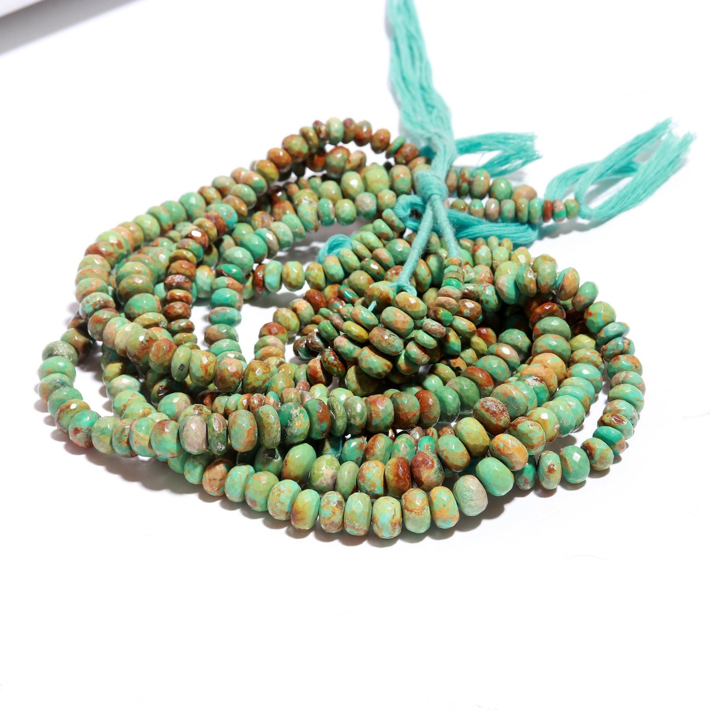 Arizona Turquoise Faceted Rondelle Beads Natural Arizona Turquoise 5-9 MM Rondelle Beads for Handmade Designer Beaded Jewelry Making Craft